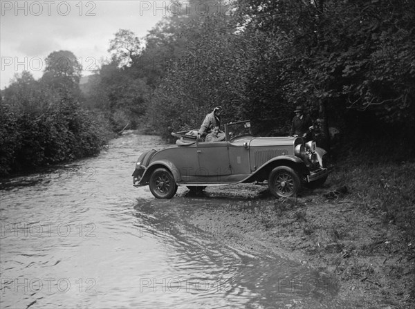 1930 Chrysler of P Richards-Brown competing in the JCC Lynton Trial, 1932. Artist: Bill Brunell.