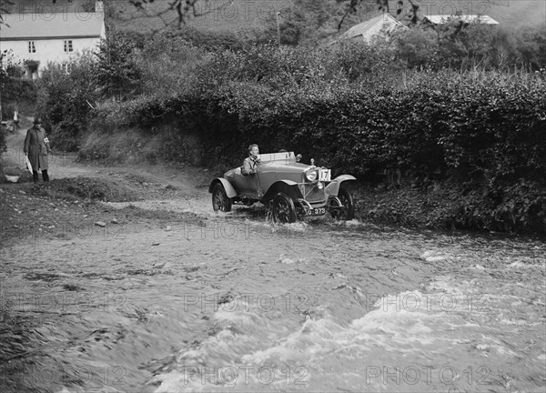 Talbot of A Powys-Lybbe competing in the JCC Lynton Trial, 1932. Artist: Bill Brunell.