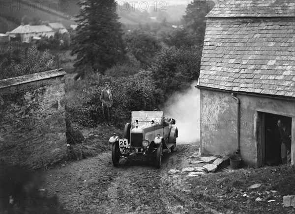 Morris or MG 14/28 of MH Fortlage competing in the JCC Lynton Trial, 1932. Artist: Bill Brunell.