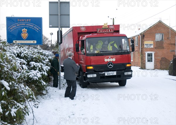 London Pride Brewery lorry stuck in snow 2009 Artist: Unknown.