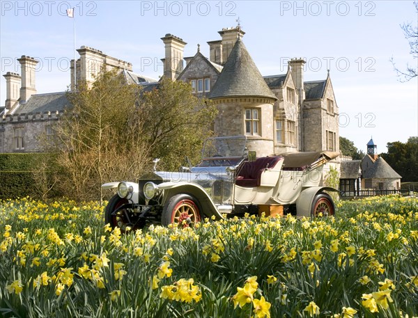 1909 Rolls Royce in front of Palace House, Beaulieu Artist: Unknown.