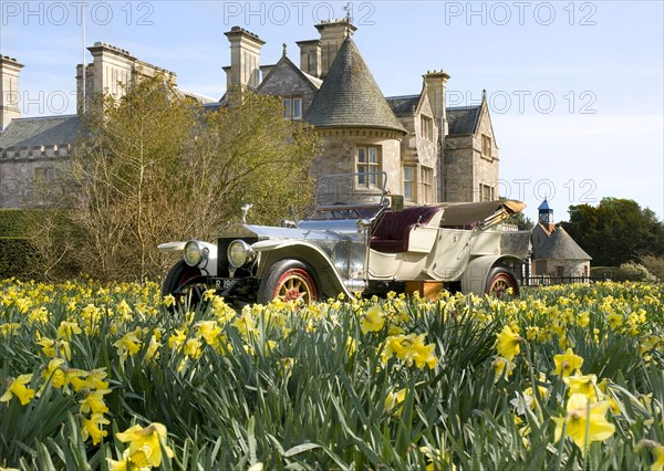 1909 Rolls Royce in front of Palace House, Beaulieu Artist: Unknown.