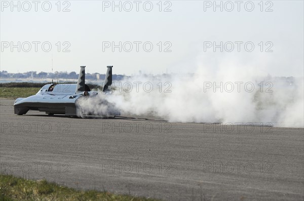 British Steam Car Challenge testing at Thorney Island Artist: Unknown.