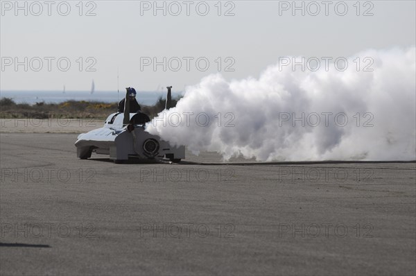 British Steam Car Challenge testing at Thorney Island Artist: Unknown.