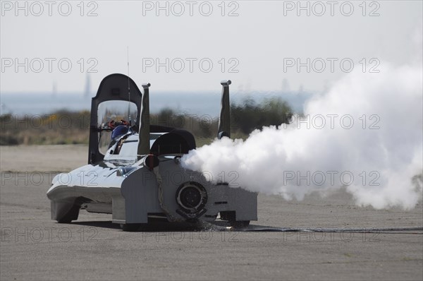 British Steam Car Challenge testing at Thorney Island Artist: Unknown.