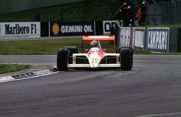 Ayrton Senna in the McLaren MP4-4 1988 British Grand Prix Silverstone Artist: Unknown.