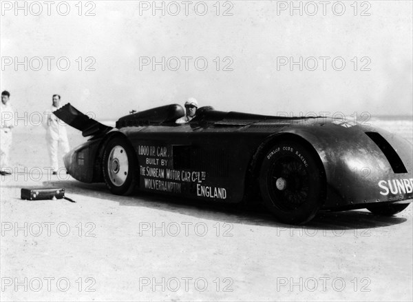 Sunbeam 1000hp World Land speed record attempt at Daytona 1927 Artist: Unknown.