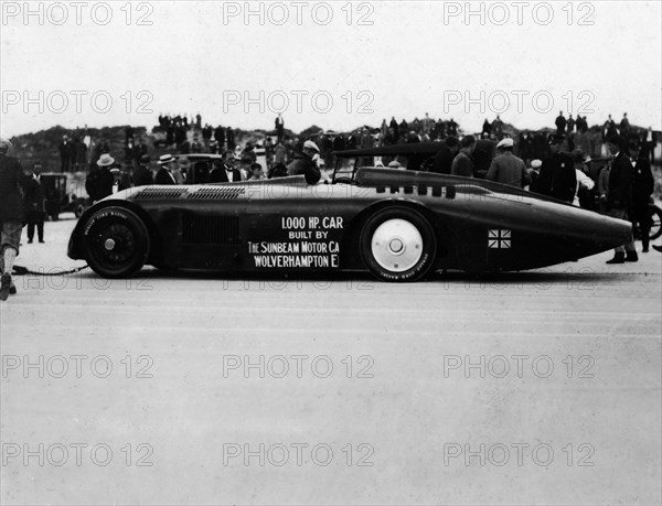 Sunbeam 1000hp World Land speed record attempt at Daytona 1927 Artist: Unknown.