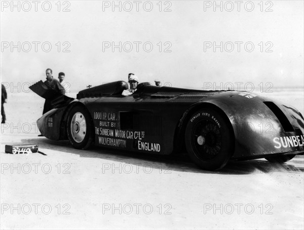 Sunbeam 1000hp World Land speed record attempt at Daytona 1927 Artist: Unknown.