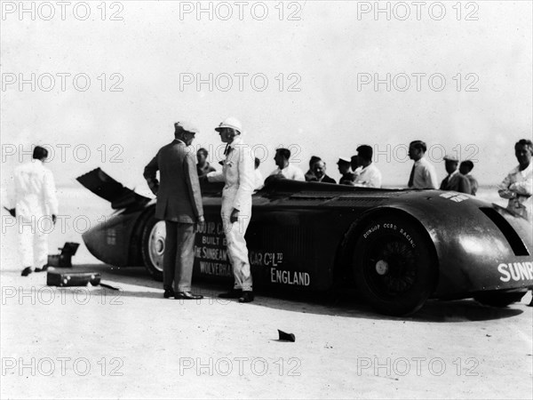 Sunbeam 1000hp World Land speed record attempt at Daytona 1927 Artist: Unknown.