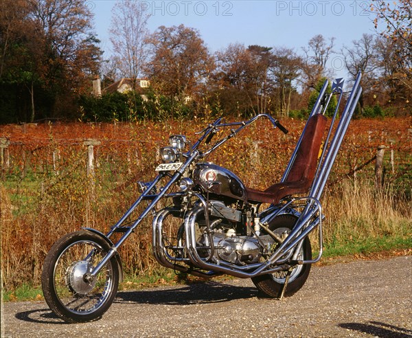 1958 Ariel Square 4 Chopper motorcycle Artist: Unknown.