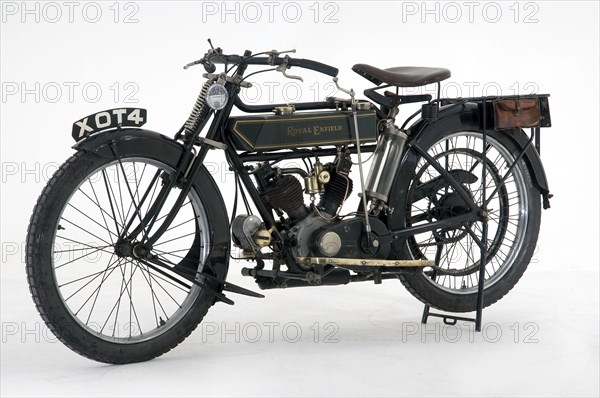 1914 Royal Enfield 3hp motorcycle Artist: Unknown.