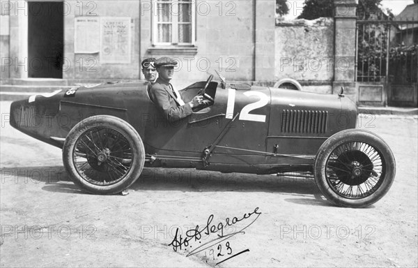 1923 French Grand Prix, Henry Segrave in Sunbeam Artist: Unknown.