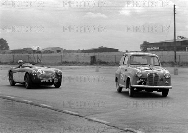 Austin A35 at 750 MC 6 hour relay race Silverstone 1957 Artist: Unknown.