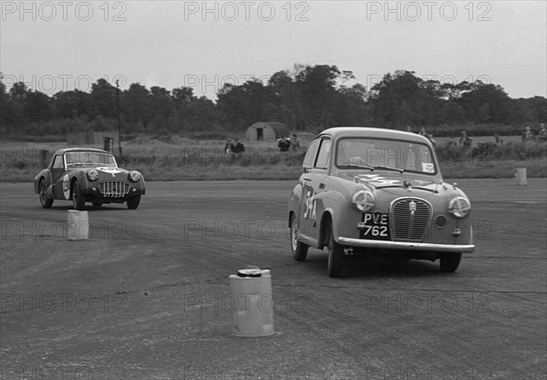 Austin A35 at 750 MC 6 hour relay race Silverstone 1957 Artist: Unknown.