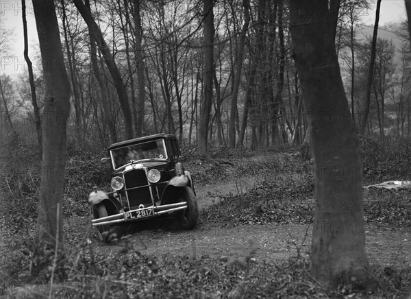 Vauxhall Cadet at the Standard Car Owners Club Southern Counties Trial, Hale Wood, Chilterns, 1938. Artist: Bill Brunell.