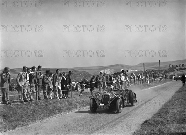 Invicta S Type Red Gauntlet of D Monro at the Bugatti Owners Club Lewes Speed Trials, Sussex, 1937. Artist: Bill Brunell.