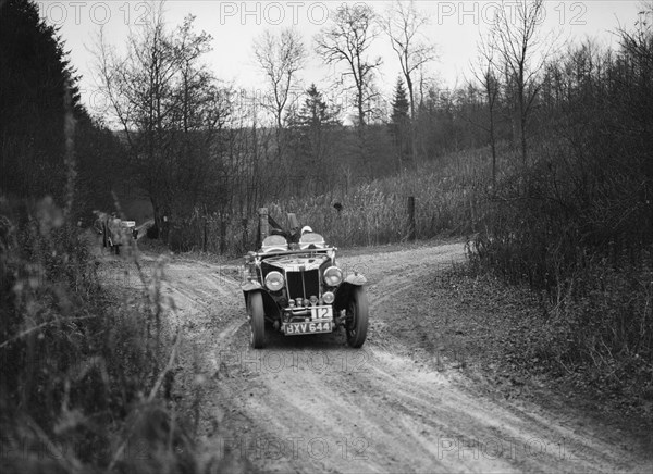 1935 MG Magnette competing in the Great West Motor Club Thatcher Trophy, 1938. Artist: Bill Brunell.