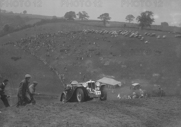 MG Magnette NA competing in the MG Car Club Rushmere Hillclimb, Shropshire, 1935. Artist: Bill Brunell.