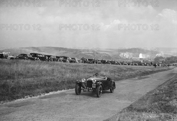 HRG of W Boddy competing at the Bugatti Owners Club Lewes Speed Trials, Sussex, 1937. Artist: Bill Brunell.
