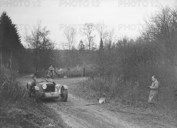 Special open 2-seater competing in the Great West Motor Club Thatcher Trophy, 1938. Artist: Bill Brunell.