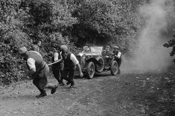 Amilcar of HP Powell, B&HMC Brighton-Beer Trial, Simms Hill, Ilsington, Devon, 1930. Artist: Bill Brunell.