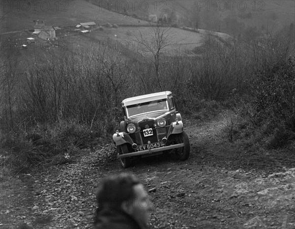 Talbot 14 hp saloon of D Pamphlett, North West London Motor Club London-Gloucester Trial, 1932. Artist: Bill Brunell.