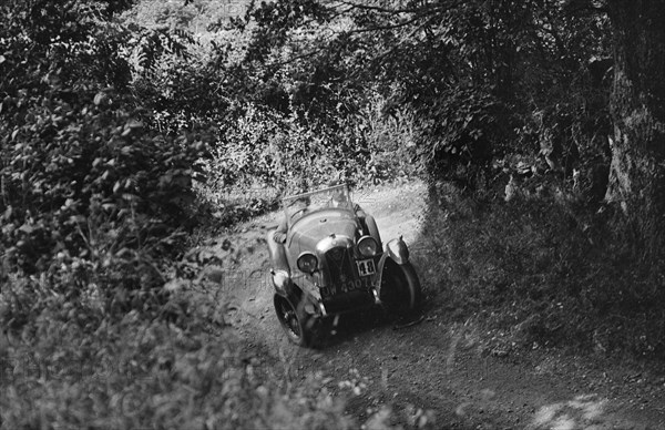 Salmson of LJ Higgs, B&HMC Brighton-Beer Trial, Pepperden Hill, Devon, 1930. Artist: Bill Brunell.