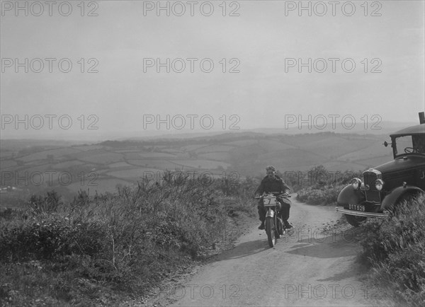 499 cc Rudge of R Holden competing in the MCC Torquay Rally, 1938. Artist: Bill Brunell.