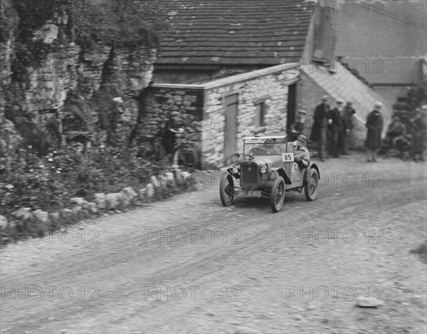 Austin 7 of GHR Chaplin competing in the MCC Sporting Trial, Litton Slack, Derbyshire, 1930. Artist: Bill Brunell.