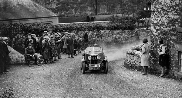 MG M type of J Reeves competing in the MCC Sporting Trial, 1930. Artist: Bill Brunell.