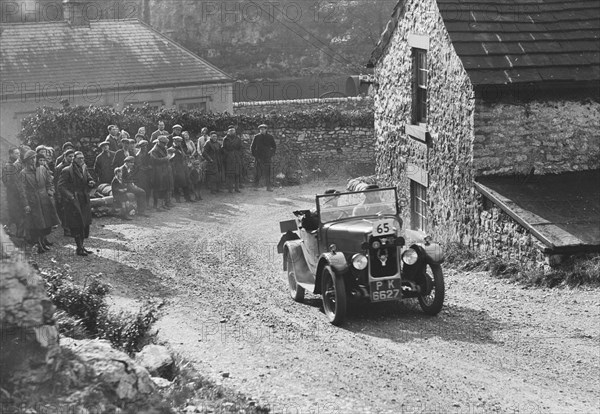 Triumph of FA Thatcher competing in the MCC Sporting Trial, 1930. Artist: Bill Brunell.