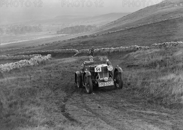 MG M Le Mans of CHD Berton competing in the MCC Sporting Trial, 1930. Artist: Bill Brunell.