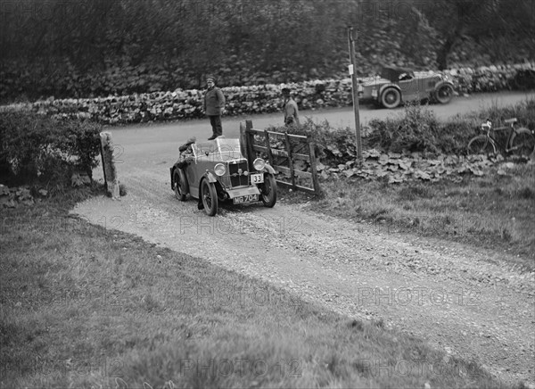 MG M type of JA Berry competing in the MCC Sporting Trial, 1930. Artist: Bill Brunell.