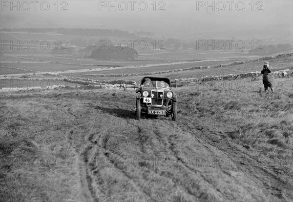 MG M type of RD Crump competing in the MCC Sporting Trial, 1930. Artist: Bill Brunell.