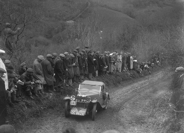 MG J2 of GN Mansell competing in the MCC Lands End Trial, 1935. Artist: Bill Brunell.