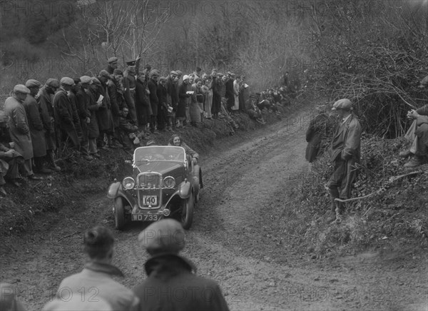 Singer of JN Trye competing in the MCC Lands End Trial, 1935. Artist: Bill Brunell.