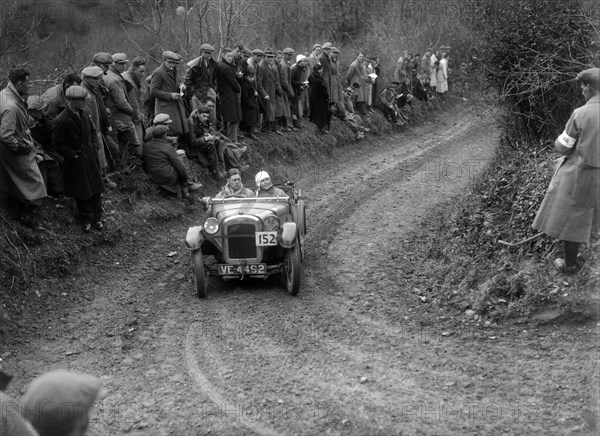 Austin Ulster of TB Raban competing in the MCC Lands End Trial, 1935. Artist: Bill Brunell.