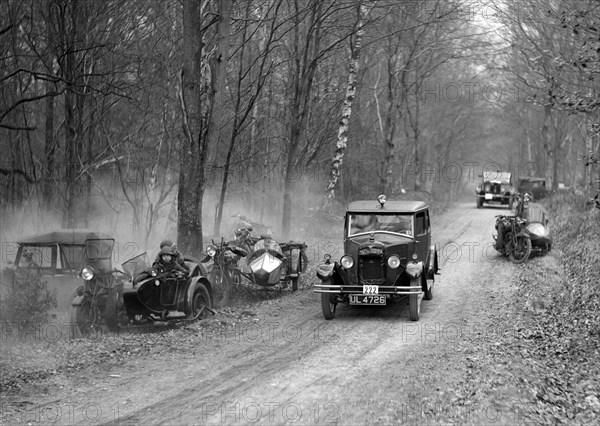 Riley Monaco of CD Allen competing in the Sunbeam Motor Car Club Bognor Trial, 1929. Artist: Bill Brunell.