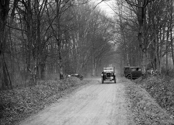 Austin 7 GE Cup model competing in the Sunbeam Motor Car Club Bognor Trial, 1929. Artist: Bill Brunell.