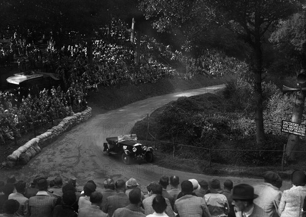 Railton light sports competing in the Shelsley Walsh Hillclimb, Worcestershire, 1935. Artist: Bill Brunell.