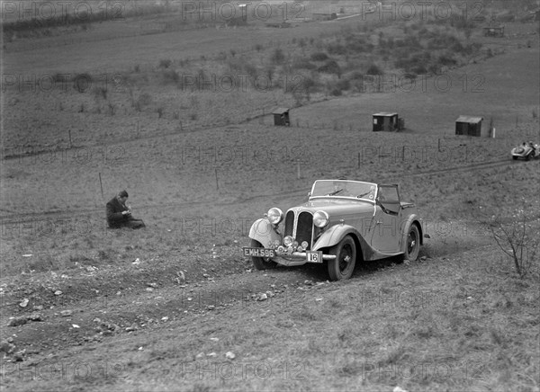 Frazer-Nash BMW 319/55 at the London Motor Club Coventry Cup Trial, Knatts Hill, Kent, 1938. Artist: Bill Brunell.