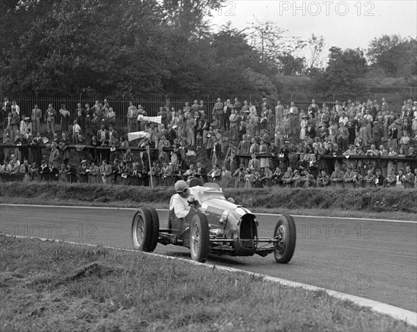 Bert Hadley's Austin7 works racer competing at Crystal Palace, London, 1939. Artist: Bill Brunell.