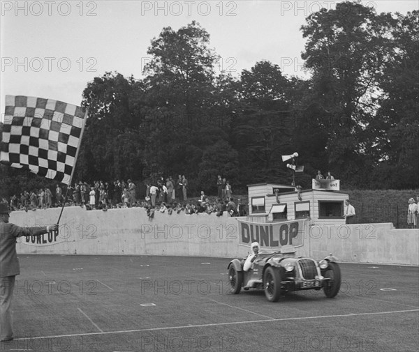 Alta of GE Abecassis winning the Imperial Trophy Formula Libre race at Crystal Palace, London, 1939. Artist: Bill Brunell.