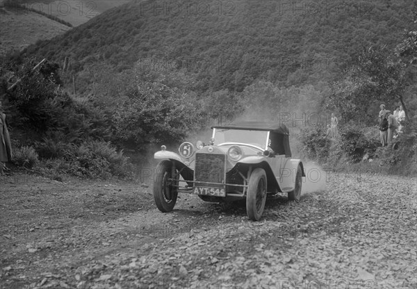 Lancia Lambda competing in the Mid Surrey AC Barnstaple Trial, Beggars Roost, Devon, 1934. Artist: Bill Brunell.