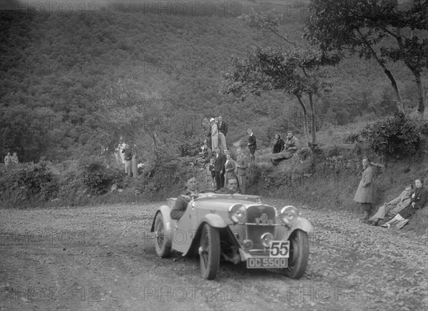 Singer competing in the Mid Surrey AC Barnstaple Trial, Beggars Roost, Devon, 1934. Artist: Bill Brunell.