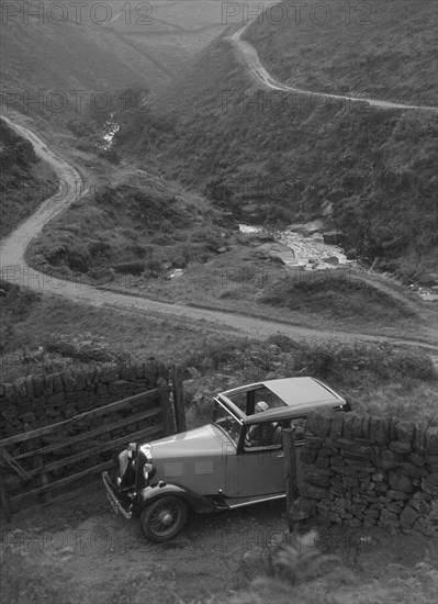 Kitty Brunell road testing a Standard Little Twelve saloon, c1932. Artist: Bill Brunell.