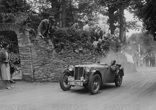 MG TA of Ken Crawford of the Cream Cracker Team, Torbay, Devon, MCC Torquay Rally, 1938. Artist: Bill Brunell.