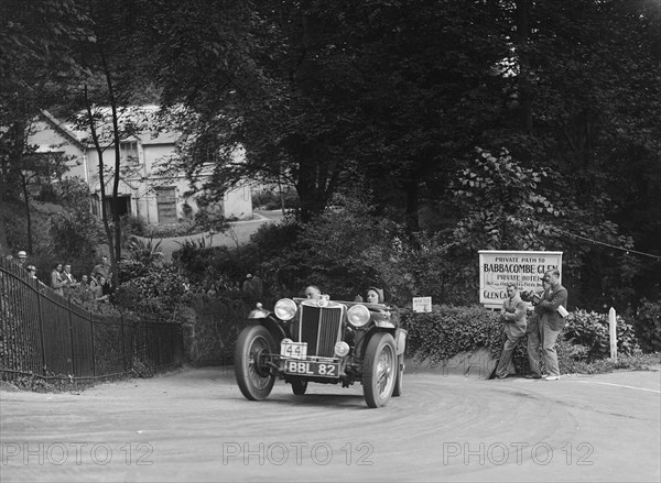 MG TA of RA MacDermid competing in the MCC Torquay Rally, Torbay, Devon, 1938. Artist: Bill Brunell.