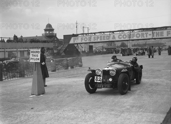 Riley Sprite competing in the JCC Rally, Brooklands, Surrey, 1939. Artist: Bill Brunell.